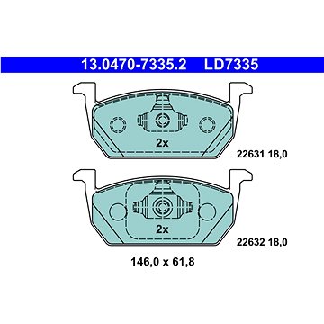 

ATE Sada brzdových destiček 13.0470-7335.2
