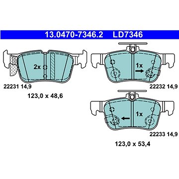 

ATE Sada brzdových destiček 13.0470-7346.2