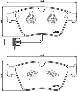 

BREMBO Sada brzdových destiček P 05 003