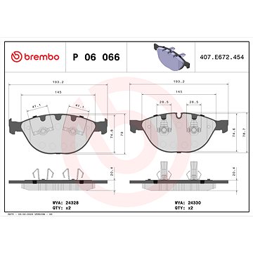 

BREMBO Sada brzdových destiček P 06 066