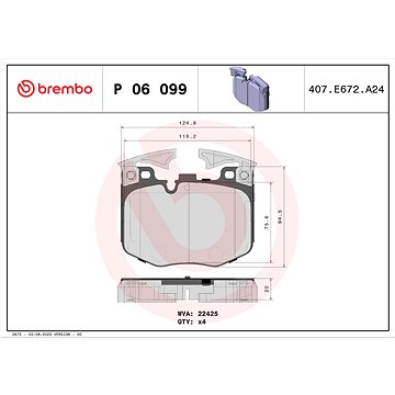 

BREMBO Sada brzdových destiček P 06 099