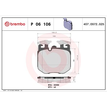 

BREMBO Sada brzdových destiček P 06 106