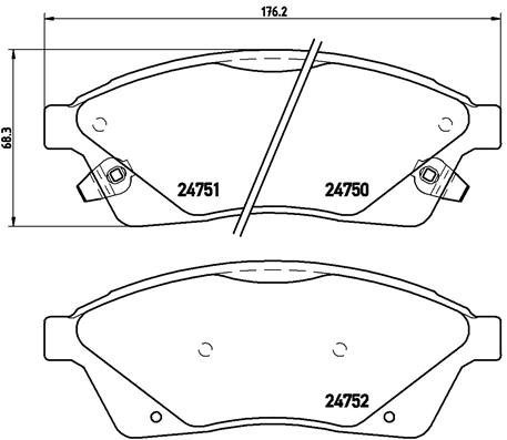 

BREMBO Sada brzdových destiček P 09 010