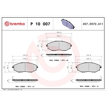

BREMBO Sada brzdových destiček P 10 007