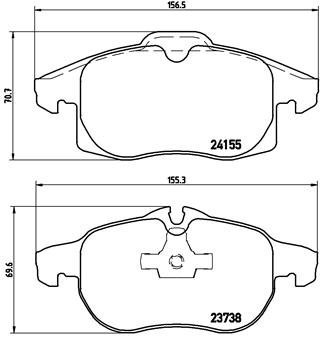 

BREMBO Sada brzdových destiček P 10 011