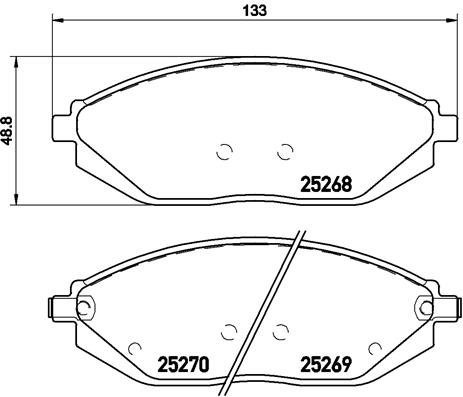 

BREMBO Sada brzdových destiček P 10 054