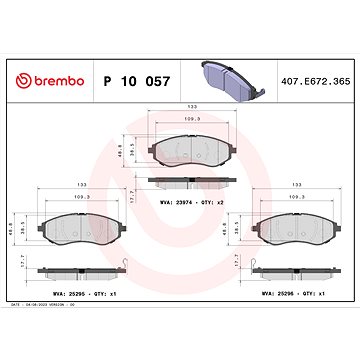 

BREMBO Sada brzdových destiček P 10 057