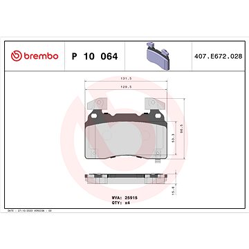 

BREMBO Sada brzdových destiček P 10 064