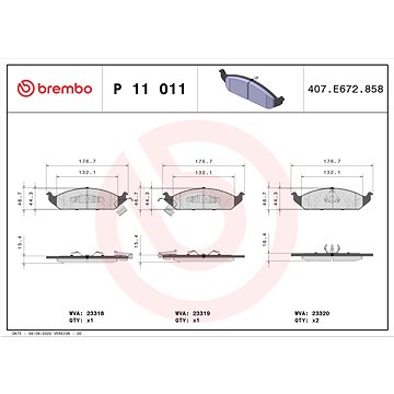 

BREMBO Sada brzdových destiček P 11 011