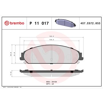 

BREMBO Sada brzdových destiček P 11 017