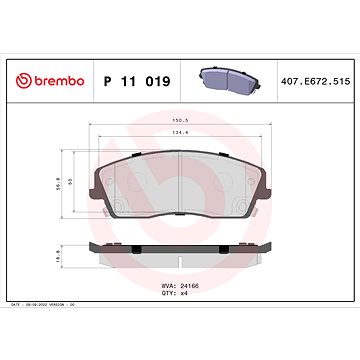 

BREMBO Sada brzdových destiček P 11 019