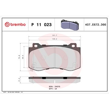

BREMBO Sada brzdových destiček P 11 023