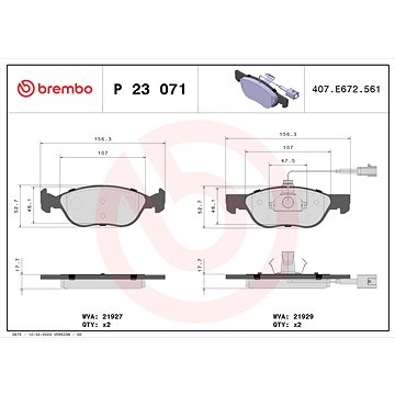 

BREMBO Sada brzdových destiček P 23 071