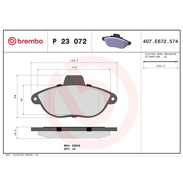

BREMBO Sada brzdových destiček P 23 072