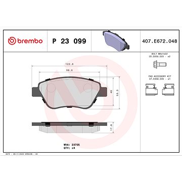 

BREMBO Sada brzdových destiček P 23 099