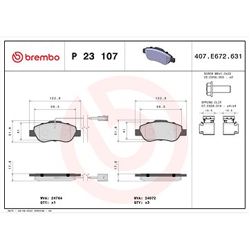 

BREMBO Sada brzdových destiček P 23 107