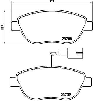 

BREMBO Sada brzdových destiček P 23 137