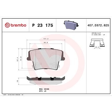 

BREMBO Sada brzdových destiček P 23 175