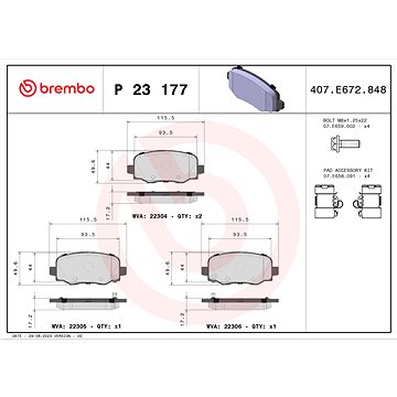 

BREMBO Sada brzdových destiček P 23 177