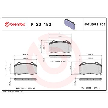 

BREMBO Sada brzdových destiček P 23 182