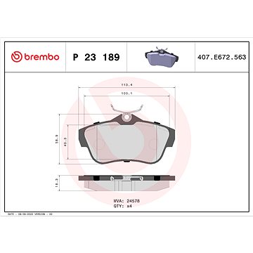 

BREMBO Sada brzdových destiček P 23 189