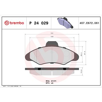 

BREMBO Sada brzdových destiček P 24 029