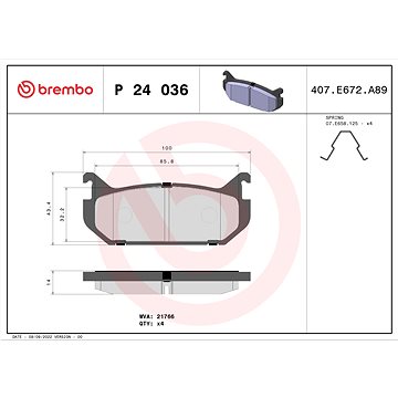 

BREMBO Sada brzdových destiček P 24 036