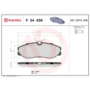 

BREMBO Sada brzdových destiček P 24 039
