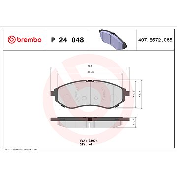 

BREMBO Sada brzdových destiček P 24 048