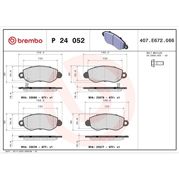 

BREMBO Sada brzdových destiček P 24 052