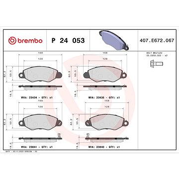 

BREMBO Sada brzdových destiček P 24 053