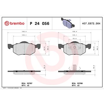 

BREMBO Sada brzdových destiček P 24 056
