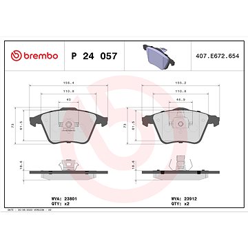 

BREMBO Sada brzdových destiček P 24 057