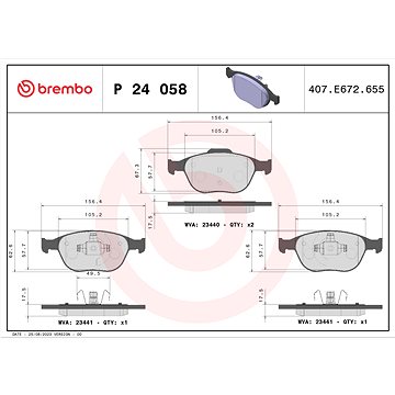 

BREMBO Sada brzdových destiček P 24 058