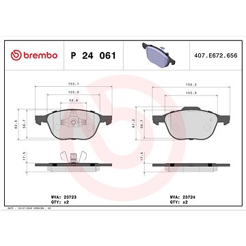 

BREMBO Sada brzdových destiček P 24 061X