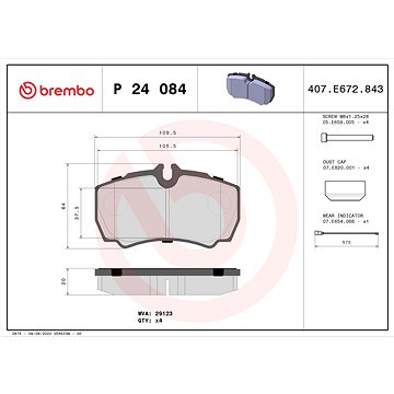 

BREMBO Sada brzdových destiček P 24 084