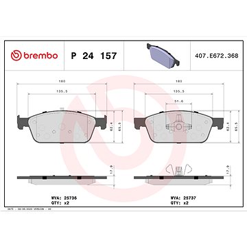 

BREMBO Sada brzdových destiček P 24 157