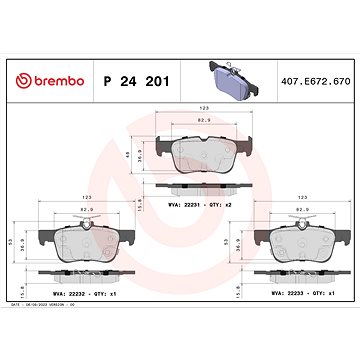 

BREMBO Sada brzdových destiček P 24 201