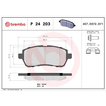 

BREMBO Sada brzdových destiček P 24 203