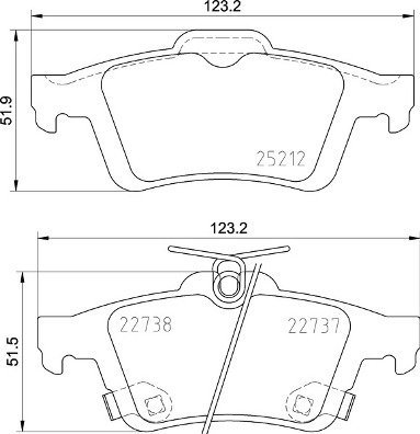 

BREMBO Sada brzdových destiček P 24 216