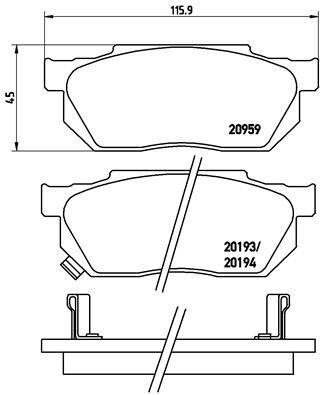 

BREMBO Sada brzdových destiček P 28 008