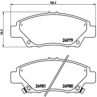 

BREMBO Sada brzdových destiček P 28 050X