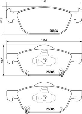 

BREMBO Sada brzdových destiček P 28 076