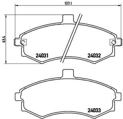 

BREMBO Sada brzdových destiček P 30 020
