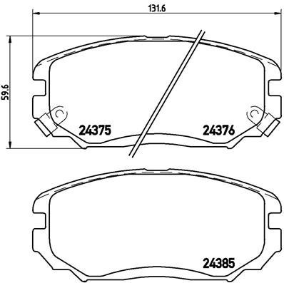 

BREMBO Sada brzdových destiček P 30 038