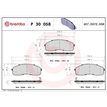 

BREMBO Sada brzdových destiček P 30 058