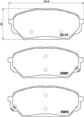 

BREMBO Sada brzdových destiček P 30 071