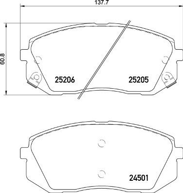 

BREMBO Sada brzdových destiček P 30 093
