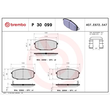 

BREMBO Sada brzdových destiček P 30 099
