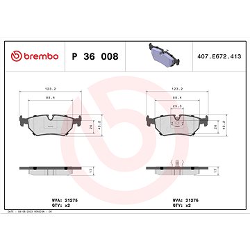 

BREMBO Sada brzdových destiček P 36 008